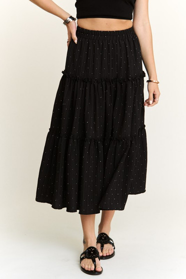ADORA Rhinestone Accent Tiered Skirt