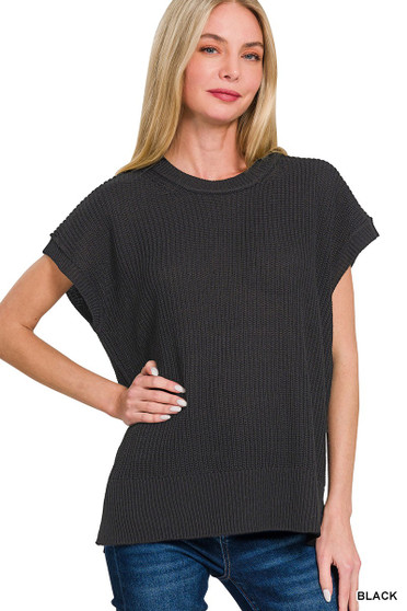 Zenana Oversized Crew Neck Sweater