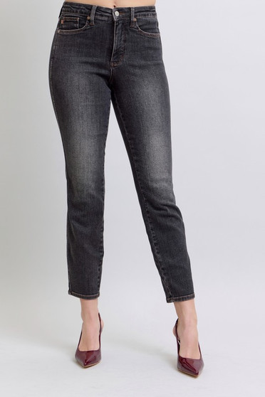 Judy Blue Full Size Mid Rise Tummy Control Slim Jeans Plus Size