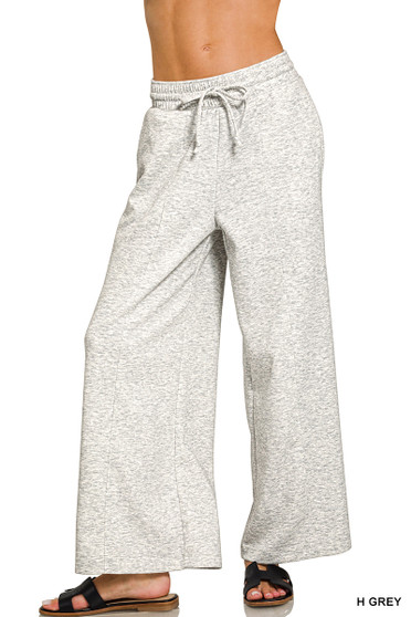 Zenana Scuba Drawstring Wide Leg Pants