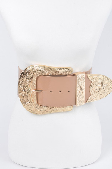 Oversized Multi Metal Plus Size Waist Enamel Belt 