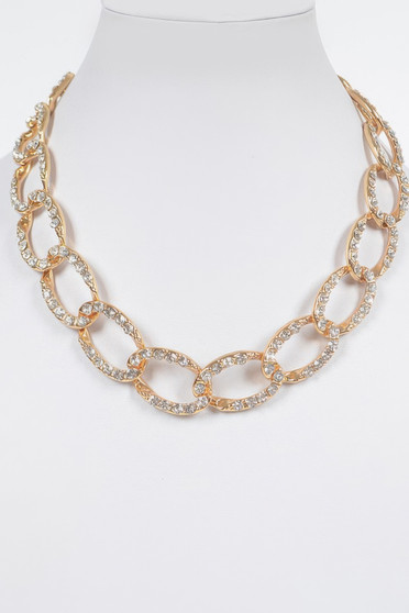 Oversized Stoned Chain Necklace 