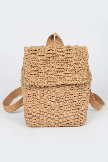 Woven Cotton Mini Backpack 