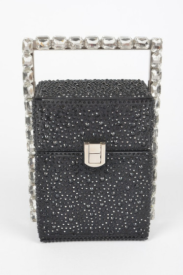 Rhinestone Handle Stoned Party Clutch