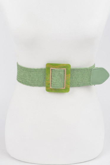 Square Buckle Stretch Belt 