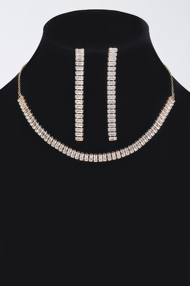 Rhinestone Choker W/Earring