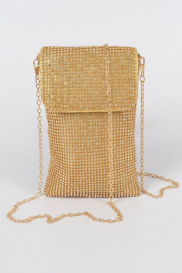 Mini Rhinestone Mini Rectangular Clutch 