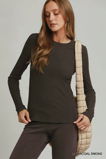 Umgee Brushed Rib Long Sleeve Top