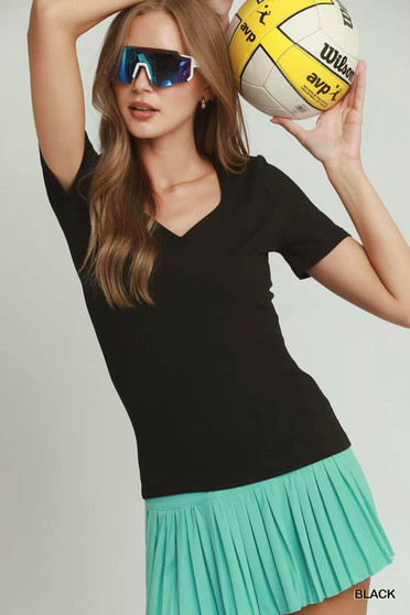 Umgee Sweetheart Neckline Front Double-Lined Top