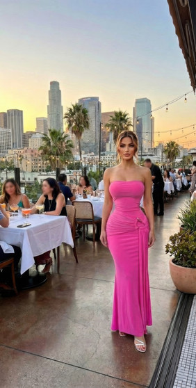 Modern Take On Draped Grecian Styles Maxi Dress​