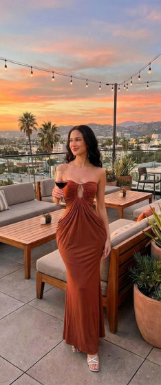 Glamour With Modern Construction Maxi Dress​