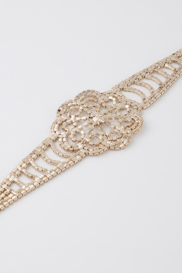 Jeweled Flower Choker Necklace 