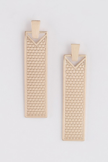 Textured Vertical Bar Earrings 