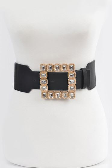 Square Shape Glass Buckle Plus Size Elastic Belt