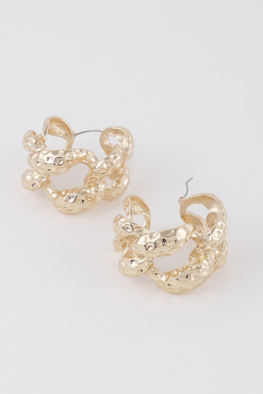 Abstract Chain Hoop Earrings 