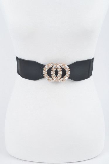 Oo Rhinestone Buckle Plus Size Elastic Belt