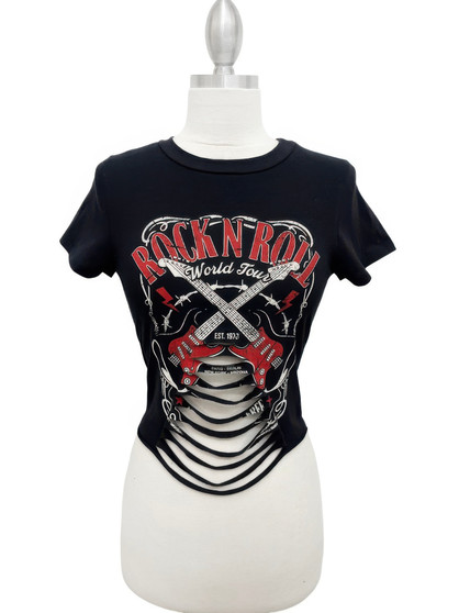 Rock N Roll World Tour Laser-Cut Graphic Tee