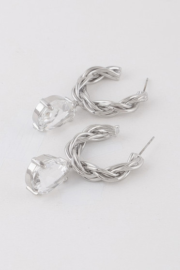 Twisted Crystal Teardrop Earrings 