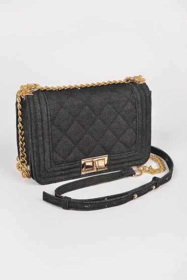 Quilted Denim Crossbody Bag