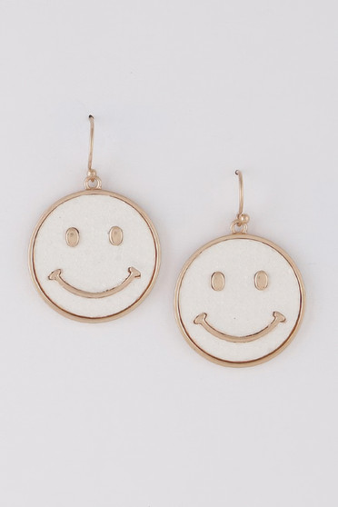 Jeweled Smiley Face Earrings 