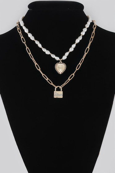 Heart N Lock Pendant Necklace 