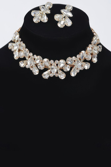 Ab Stone Earring And Necklace Set