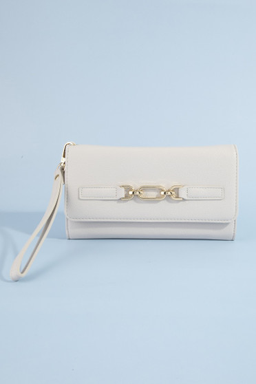 Fame Vegan Leather Chain Buckle Wristlet Wallet