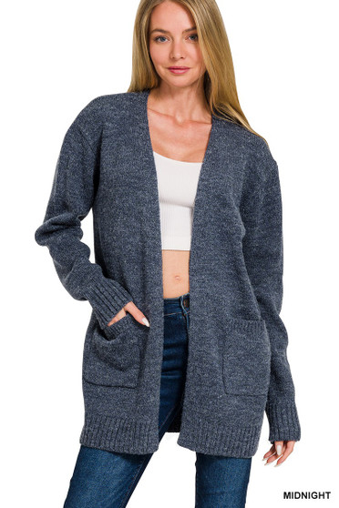 Zenana Open Front Sweater Cardigan