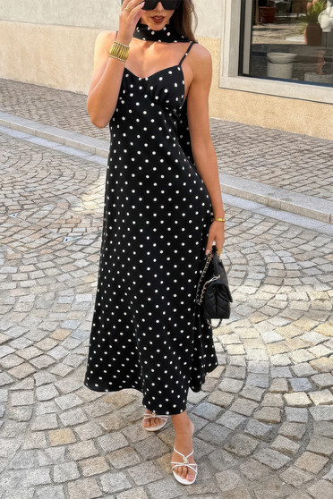 Sleeveless Bodycon Polka Dot Slip Dress