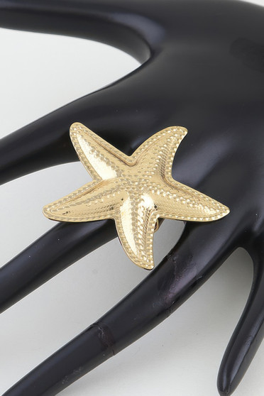 Hammered Scale Starfish Statement Ring