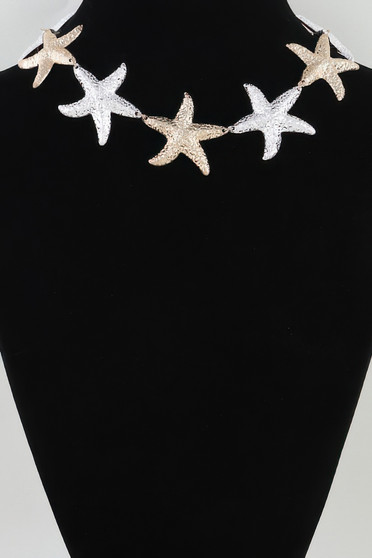 Multi Hammered Starfish Necklace