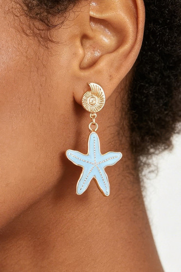 Summer Starfish Drop Earrings