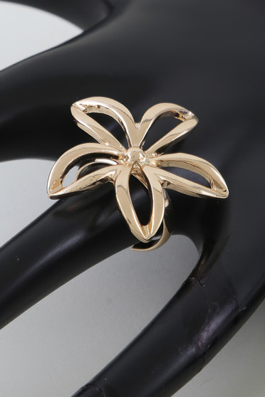 Polished Open Flower Band Ring