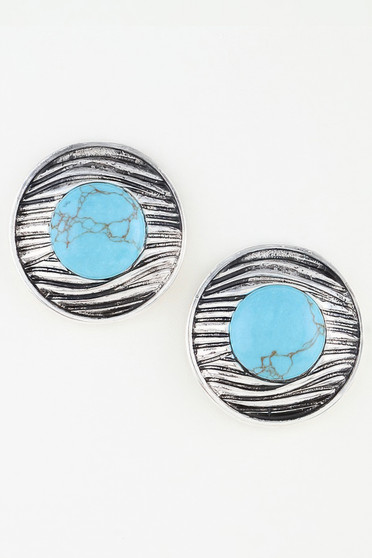 Antique Ribbed Planet Earrings