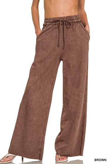 Zenana Washed French Terry Sweatpants