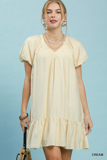 Umgee Ruffle Hem Shift Mini Dress