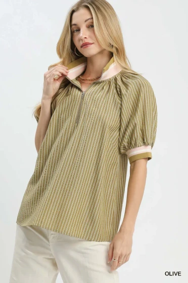 Umgee Botanical Print Blouse