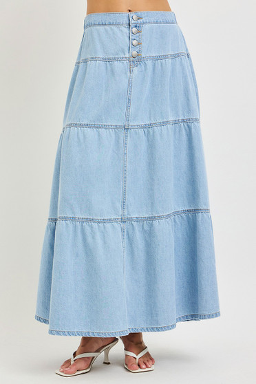 RISEN High Rise Ruffle Long Skirts