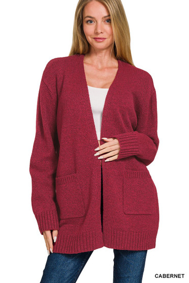 Zenana Open Front Sweater Cardigan