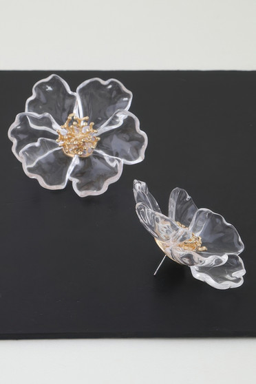 Transparent Blossom Flower Earrings 