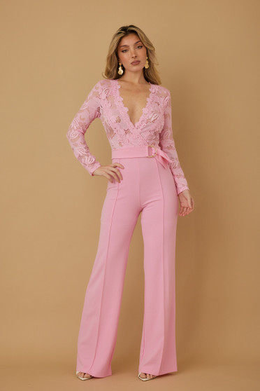 Lace Crochet Long Sleeve Jumpsuit​​​​​​