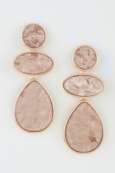 Multi Marble Brick Drop Earrings