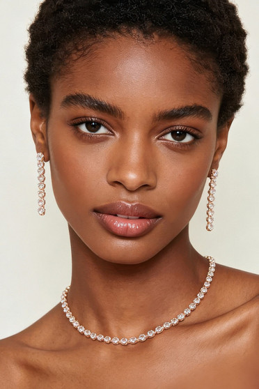 Bejeweled Cubic Zirconia Necklace Set