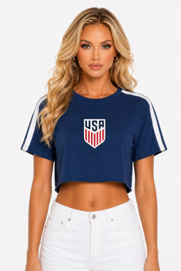 Short Sleeve Cotton Usa Print Shirt​