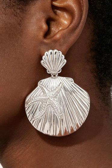 Starfish Shell Drop Earrings 