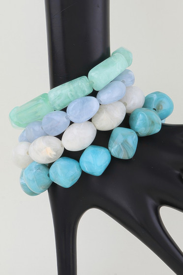 Multi Marble Stone Beaded Bracelet 