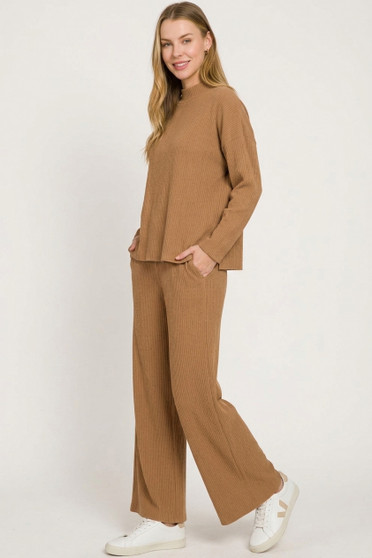 Zenana Viscose Sweater Top & Pants Set