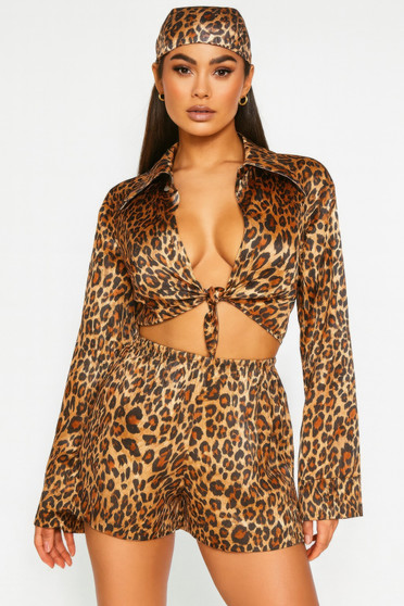 Leopard Print Two Piece Set