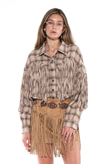 Desert Trail Fringe Plaid Shirt