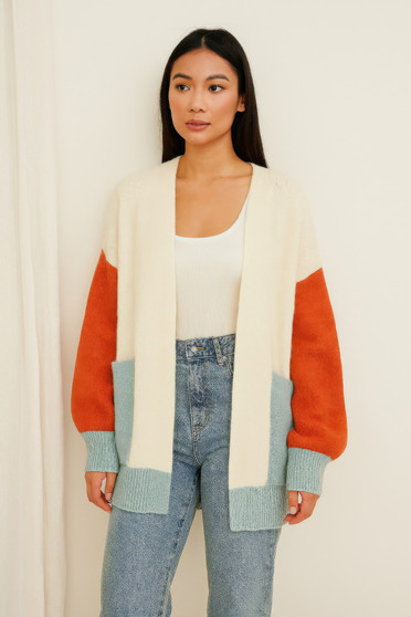 Color Block Open Cardigan ​